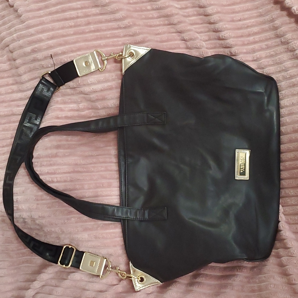 Versace parfums.  tote. Purse. Crossbody .ruffel bag/ travel./ beach